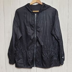 Alo Womens Warmup Jacket Black Hooded